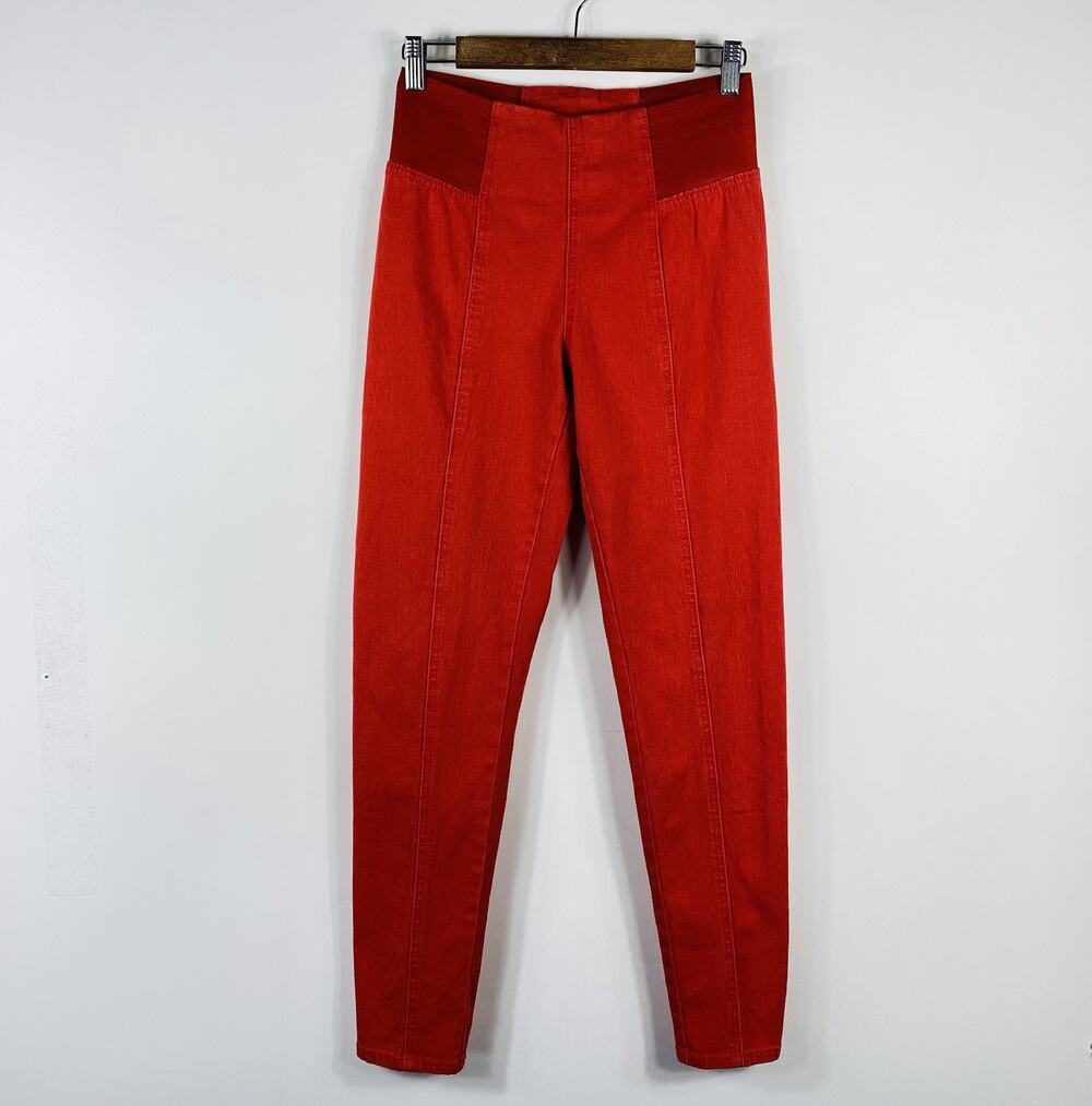 Diane Gilman Skinny Jeans Small Orange Pull On Stretch